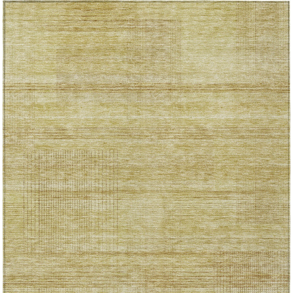 5' X 8' Gold Wheat And Beige Striped Washable Indoor Outdoor Area Rug-6