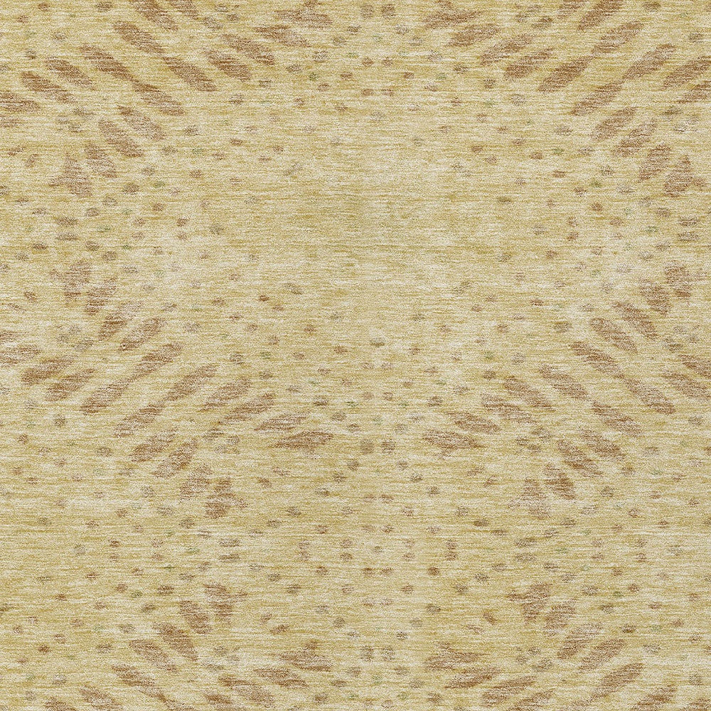 8' X 10' Gold Beige And Taupe Floral Washable Indoor Outdoor Area Rug-5