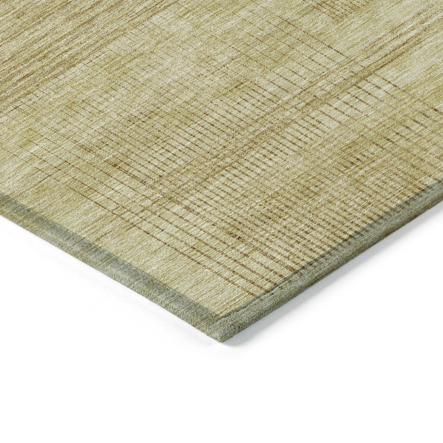 5' X 8' Gold Wheat And Beige Striped Washable Indoor Outdoor Area Rug-4