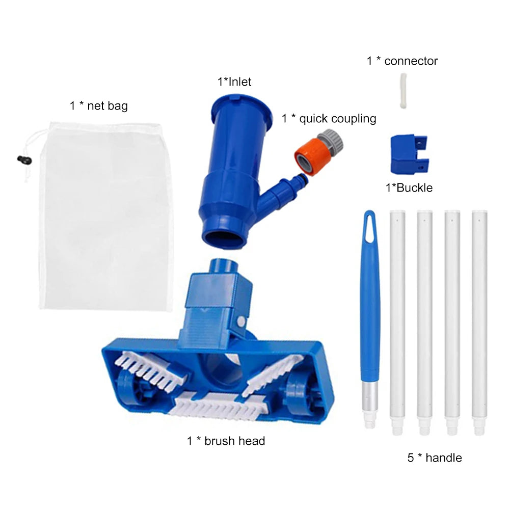 Portable Swimming Pool Cleaning Tool Kit with 5 Section Pole Pool Spa Jet Vacuum Cleaner for above Ground Pool Spa Pond Hot Tub